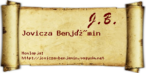 Jovicza Benjámin névjegykártya